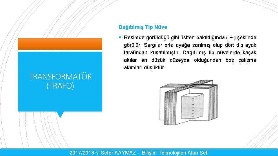 Dağıtılmış Tip Nüve § Resimde görüldüğü gibi üstten bakıldığında ( + ) şeklinde görülür.