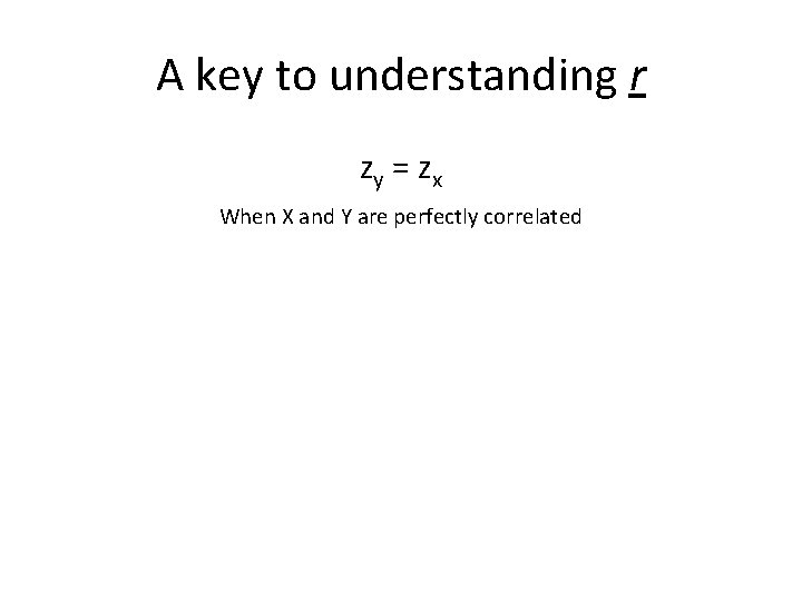 A key to understanding r zy = z x When X and Y are