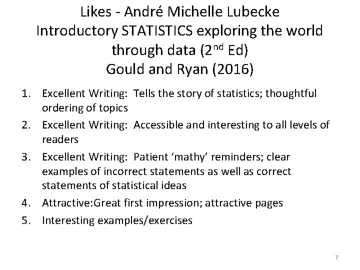 Evaluating Some Popular Introductory Applied Statistics Textbooks What