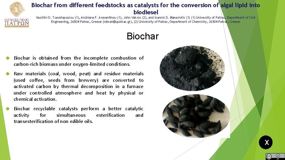 Biochar from different feedstocks as catalysts for the conversion of algal lipid into biodiesel