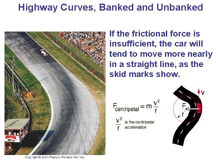 Highway Curves, Banked and Unbanked If the frictional force is insufficient, the car will