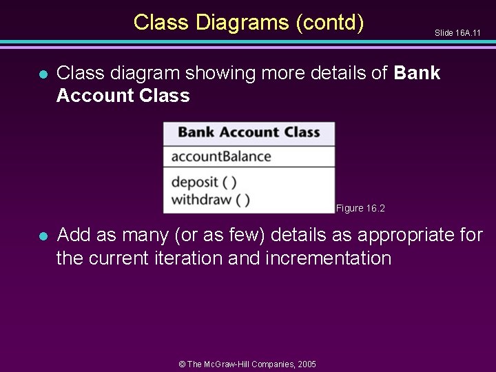 Class Diagrams (contd) l Slide 16 A. 11 Class diagram showing more details of Class Diagrams (contd) l Slide 16 A. 11 Class diagram showing more details of