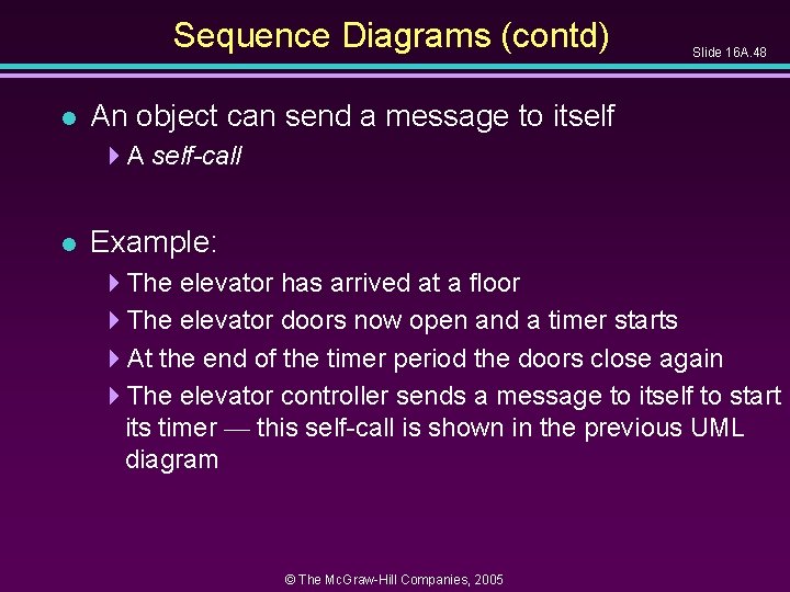 Sequence Diagrams (contd) l Slide 16 A. 48 An object can send a message Sequence Diagrams (contd) l Slide 16 A. 48 An object can send a message