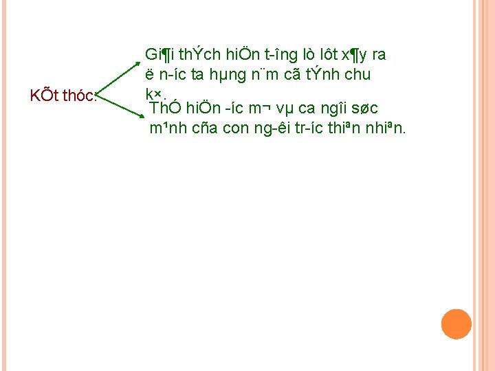 KÕt thóc: Gi¶i thÝch hiÖn t îng lò lôt x¶y ra ë n íc