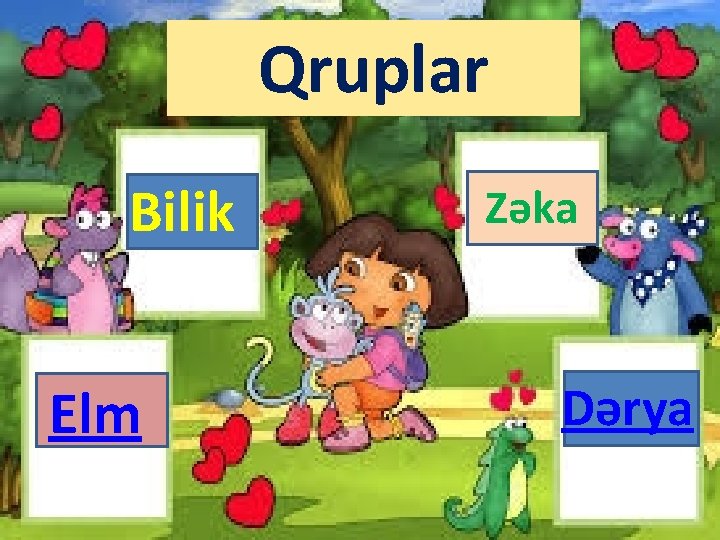 Qruplar Bilik Elm Zəka Dərya 