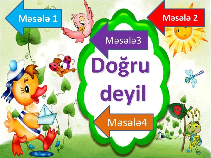 Məsələ 2 Məsələ 1 Məsələ 3 Doğru deyil Məsələ 4 