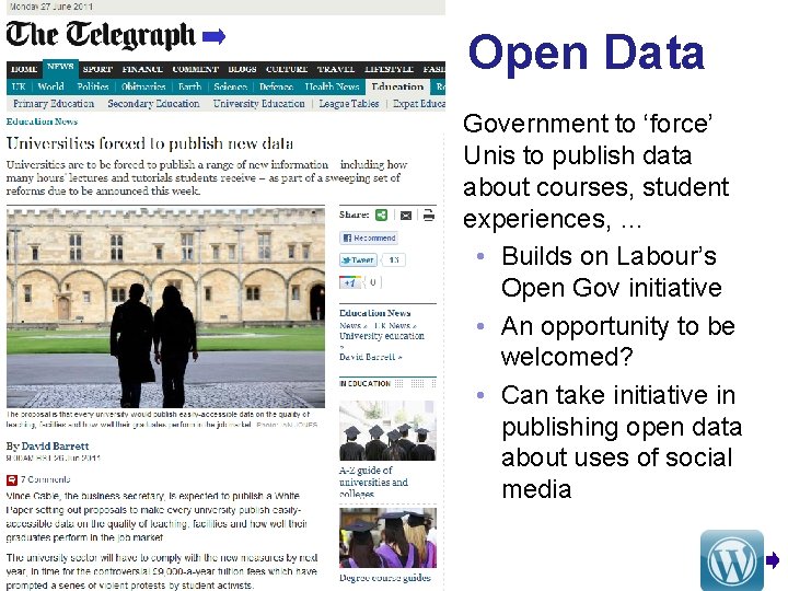 Open Data Government to ‘force’ Unis to publish data about courses, student experiences, …
