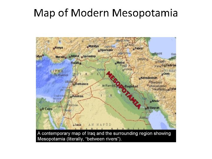 Map of Modern Mesopotamia 