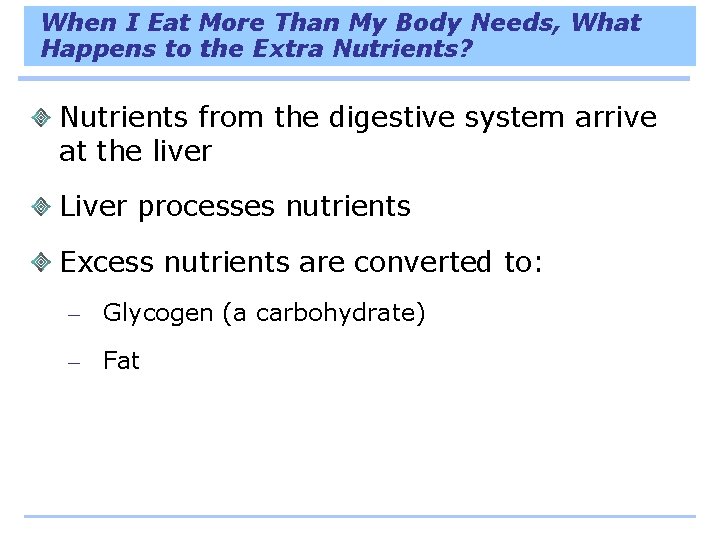 When I Eat More Than My Body Needs, What Happens to the Extra Nutrients?