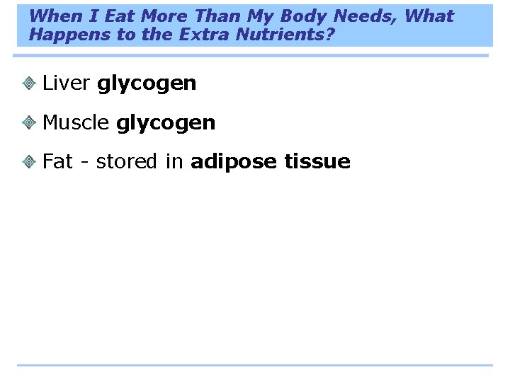 When I Eat More Than My Body Needs, What Happens to the Extra Nutrients?