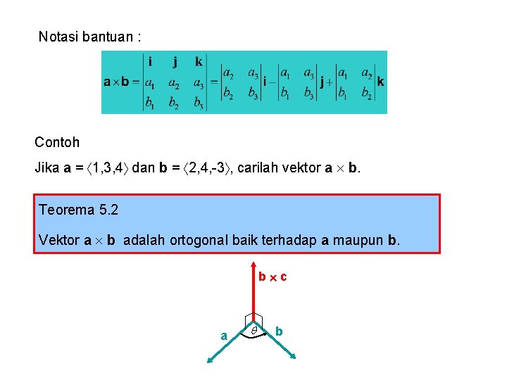 Notasi bantuan : Contoh Jika a = 1, 3, 4 dan b = 2,