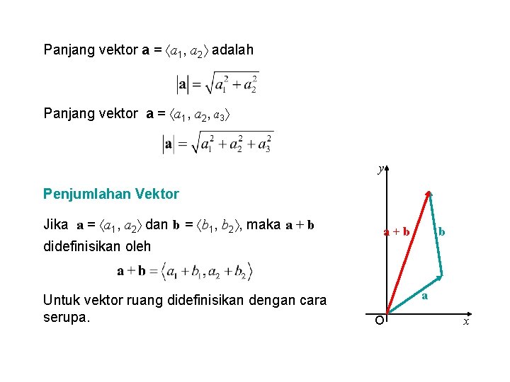 Panjang vektor a = a 1, a 2 adalah Panjang vektor a = a