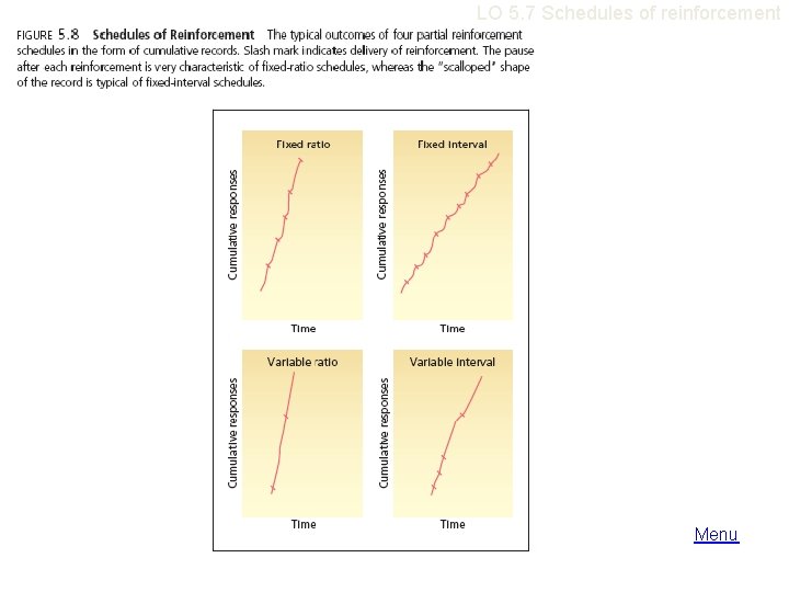 LO 5. 7 Schedules of reinforcement Menu 