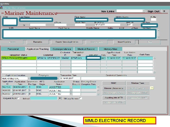 MMLD ELECTRONIC RECORD 