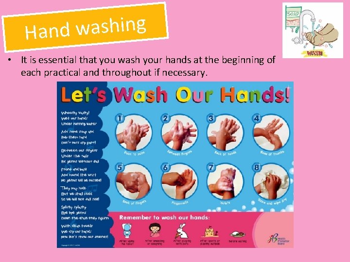 g n i h s a w d Han • It is essential that