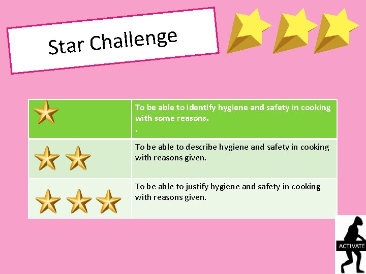 e g n e l l a h C Star To be able to