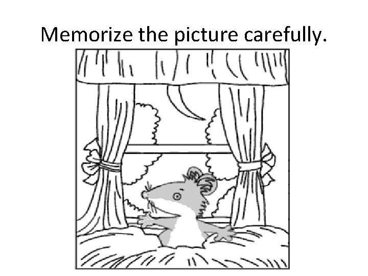 Memorize the picture carefully. 