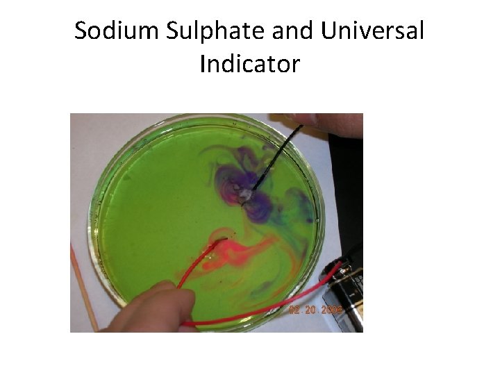Sodium Sulphate and Universal Indicator 