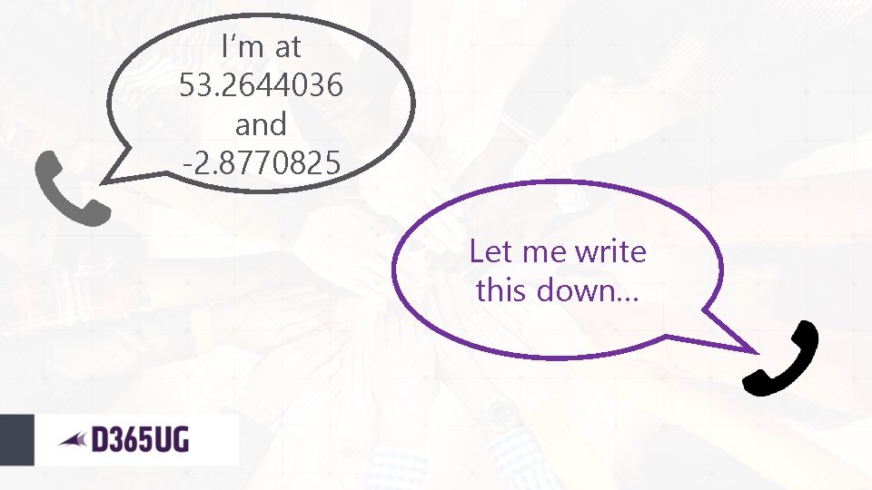 I’m at 53. 2644036 and -2. 8770825 Let me write this down… 