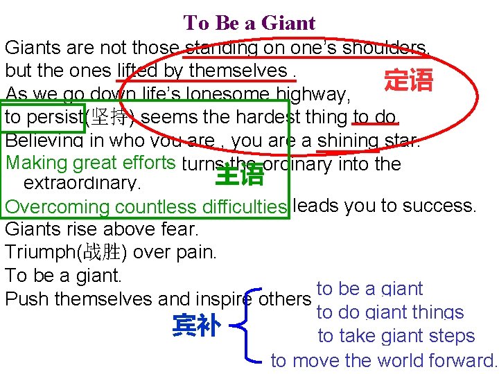To Be a Giants are not those standing on one’s shoulders, but the ones