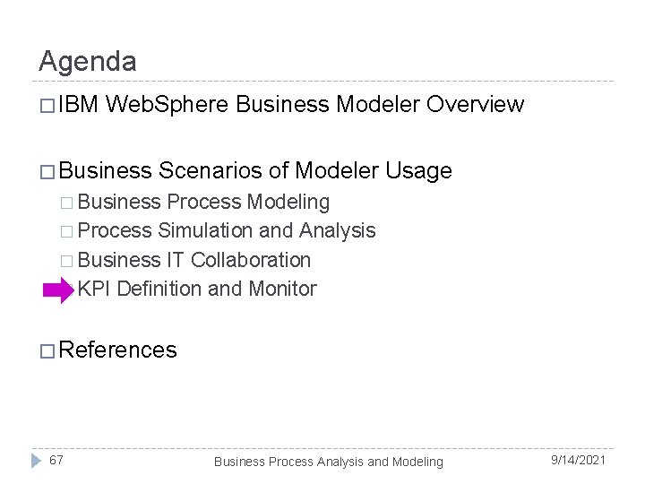 Agenda � IBM Web. Sphere Business Modeler Overview � Business Scenarios of Modeler Usage