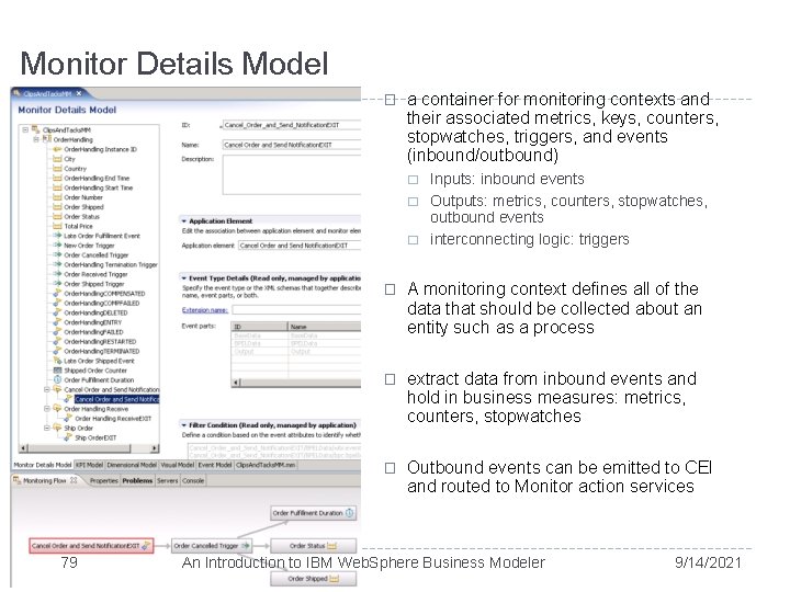 Monitor Details Model � a container for monitoring contexts and their associated metrics, keys,