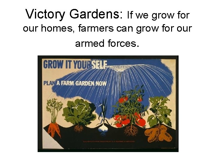 Victory Gardens: If we grow for our homes, farmers can grow for our armed