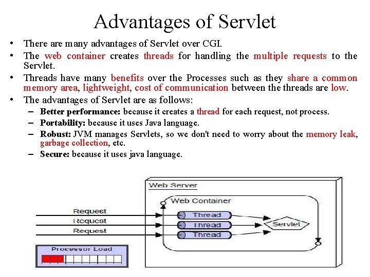 Advantages of Servlet • There are many advantages of Servlet over CGI. • The