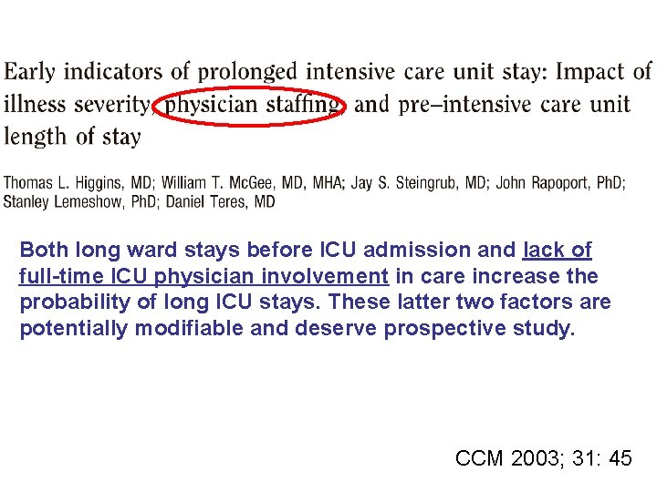 Both long ward stays before ICU admission and lack of full-time ICU physician involvement