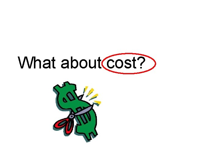 What about cost? 