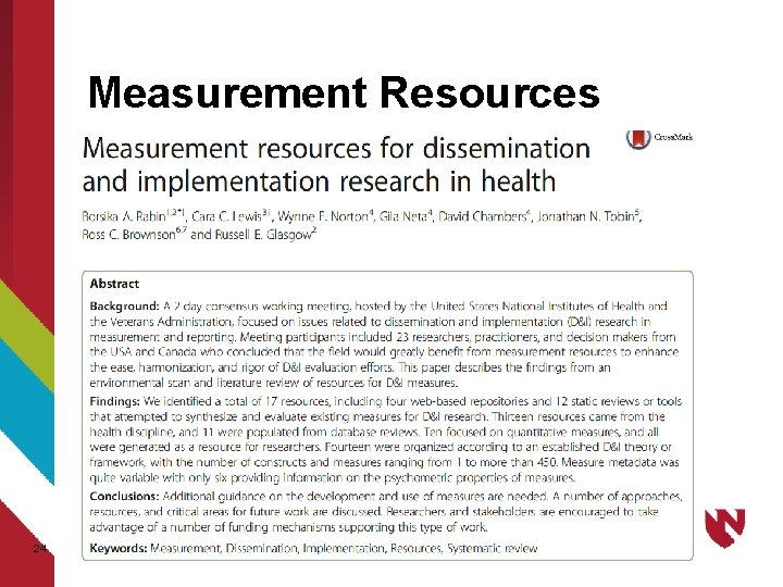 Measurement Resources 24 
