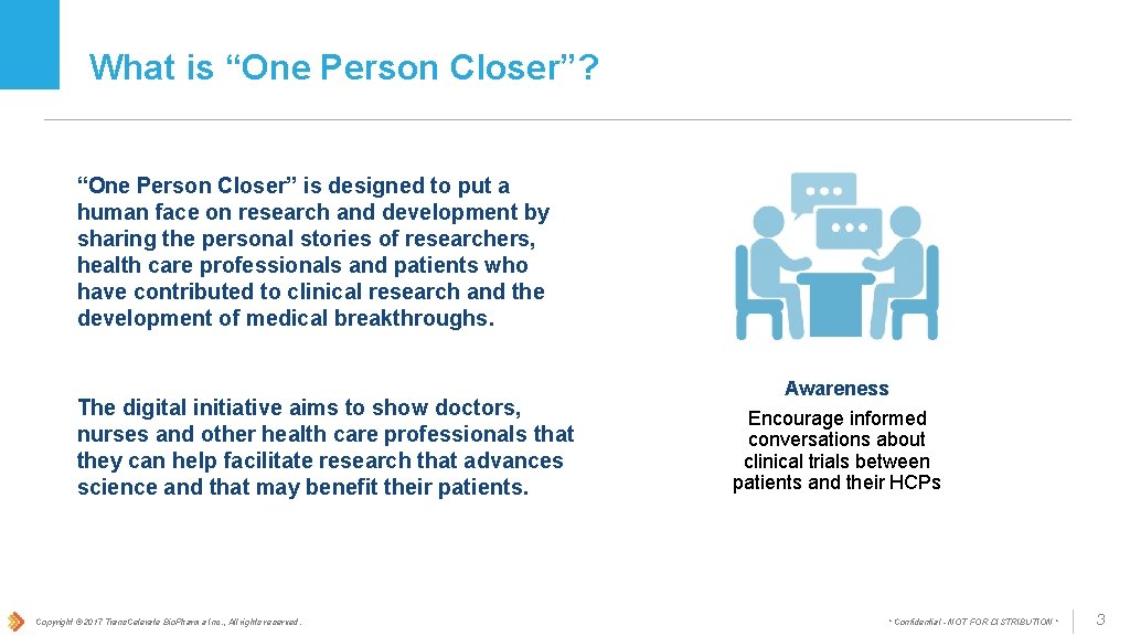 What is “One Person Closer”? “One Person Closer” is designed to put a human