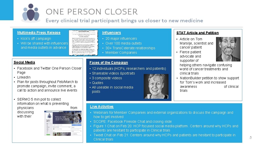 Multimedia Press Release Influencers STAT Article and Petition • Kick’s off campaign • Will