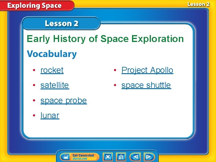 Early History of Space Exploration • rocket • Project Apollo • satellite • space