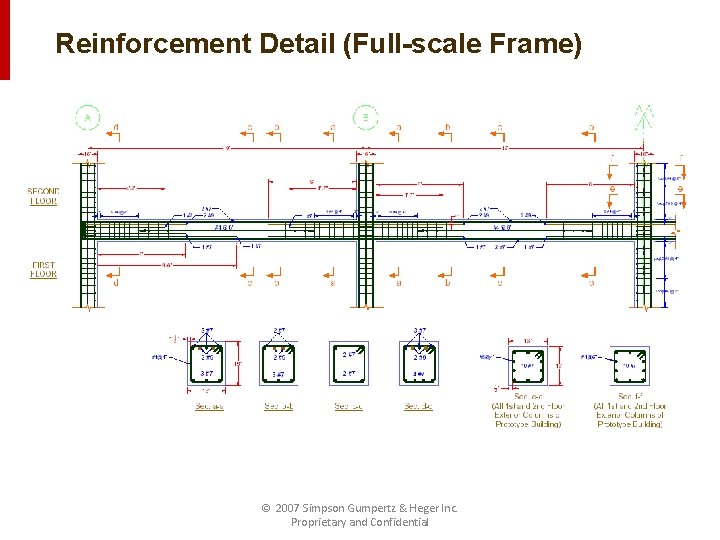 Reinforcement Detail (Full-scale Frame) © 2007 Simpson Gumpertz & Heger Inc. Proprietary and Confidential