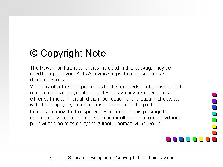 © Copyright Note The Power. Point transparencies included in this package may be used