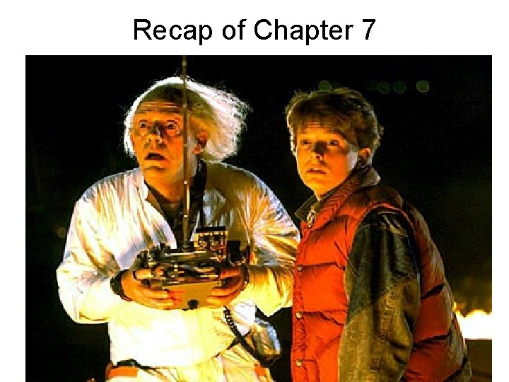 Recap of Chapter 7 