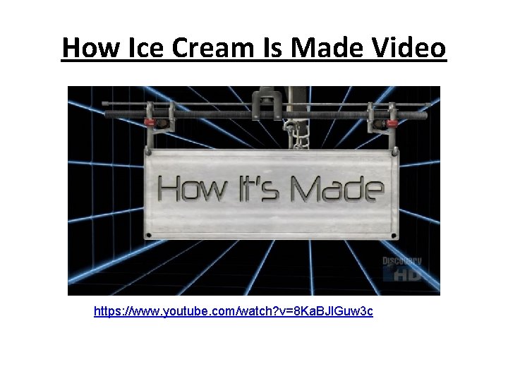 How Ice Cream Is Made Video https: //www. youtube. com/watch? v=8 Ka. BJl. Guw