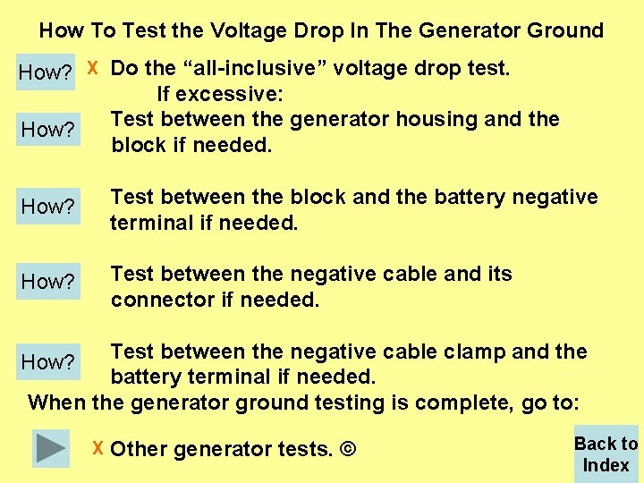 How To Test the Voltage Drop In The Generator Ground How? X Do the