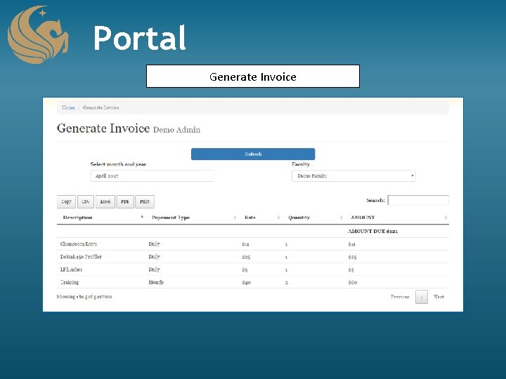 Portal Generate Invoice 