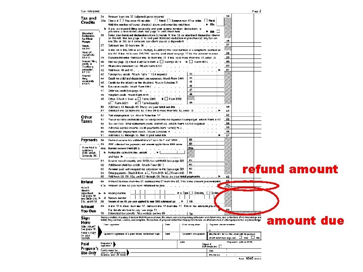refund amount due refund amount due