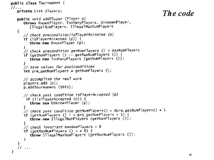 The code Bernd Bruegge & Allen H. Dutoit Object-Oriented Software Engineering: Using UML, Patterns,