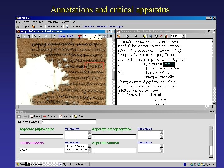 Annotations and critical apparatus 