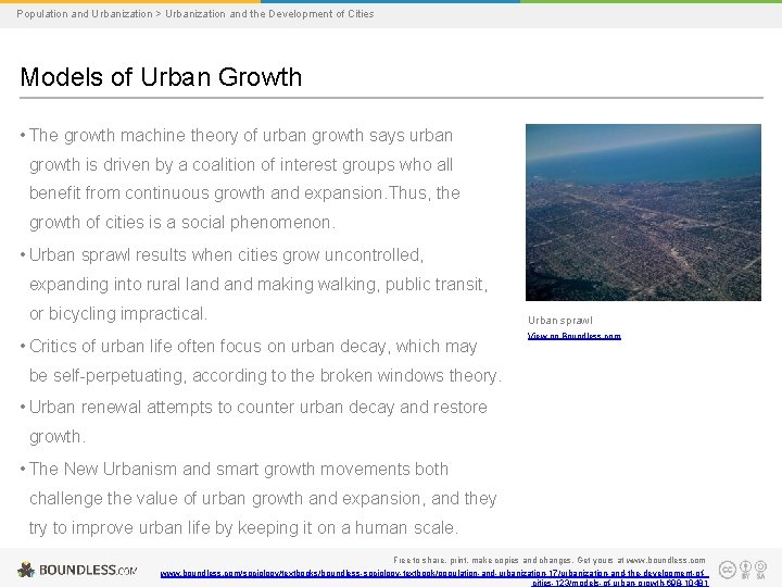 Population and Urbanization > Urbanization and the Development of Cities Models of Urban Growth