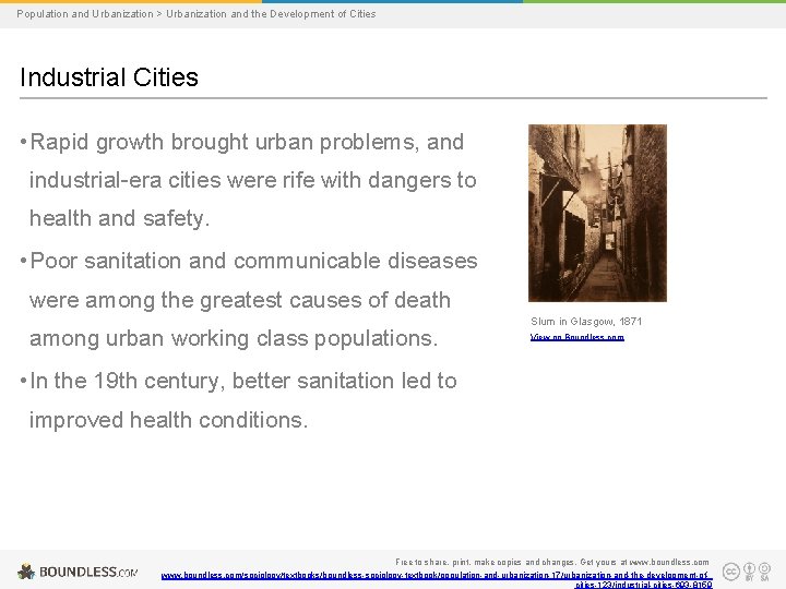 Population and Urbanization > Urbanization and the Development of Cities Industrial Cities • Rapid
