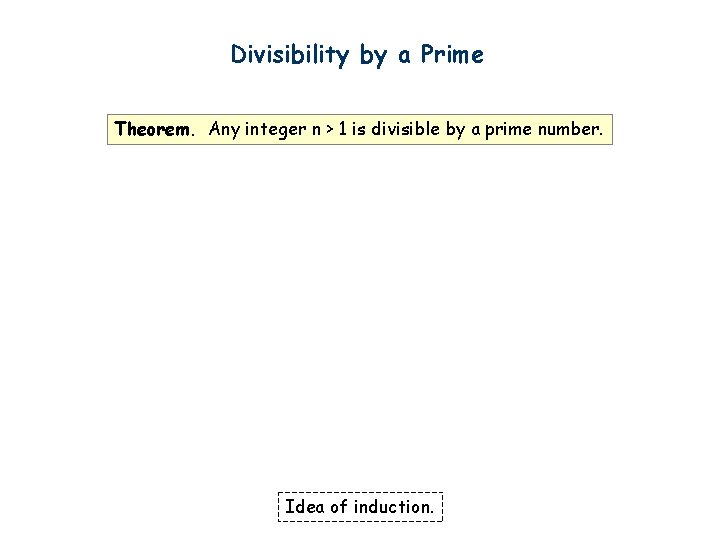 Divisibility by a Prime Theorem. Any integer n > 1 is divisible by a
