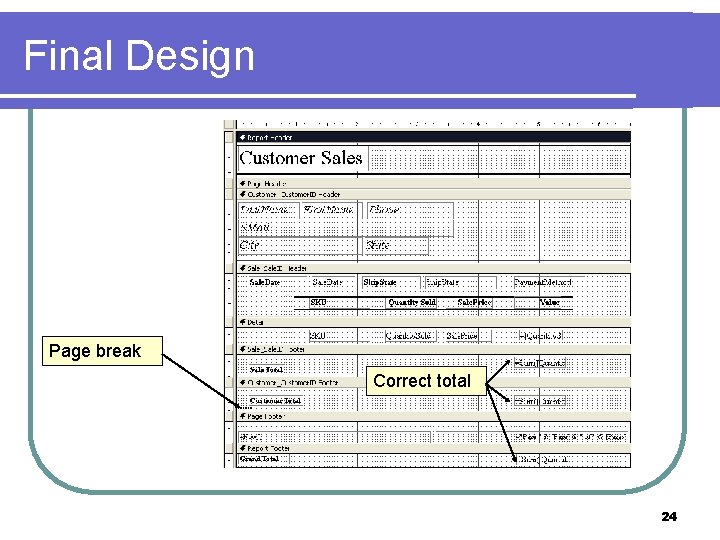 Final Design Page break Correct total 24 