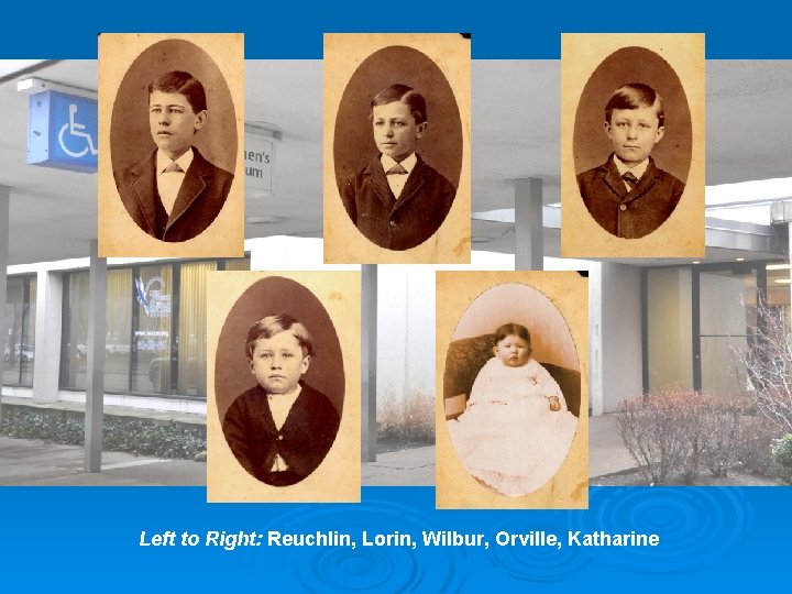 Left to Right: Reuchlin, Lorin, Wilbur, Orville, Katharine 