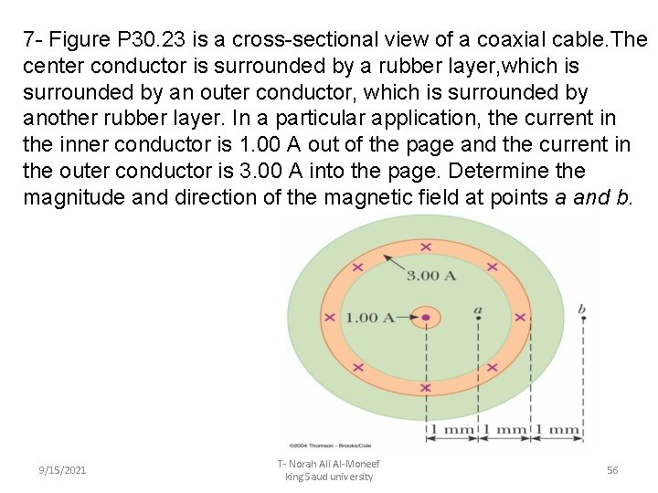 7 - Figure P 30. 23 is a cross-sectional view of a coaxial cable.