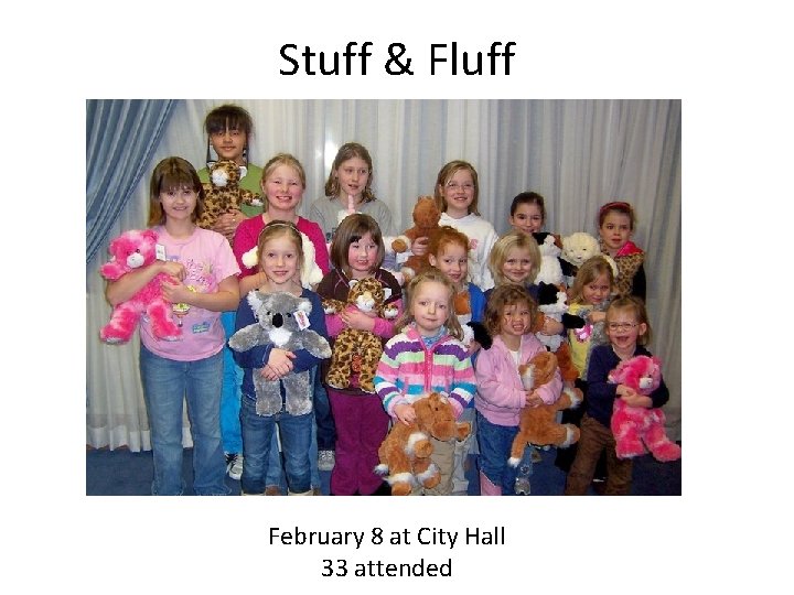 Stuff & Fluff February 8 at City Hall 33 attended 